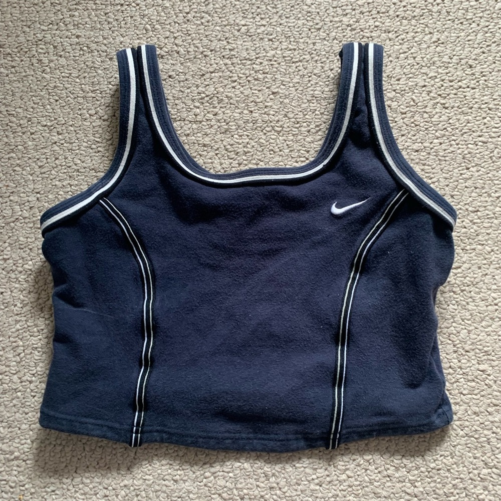 Nike Dark Blue and White Tank Top